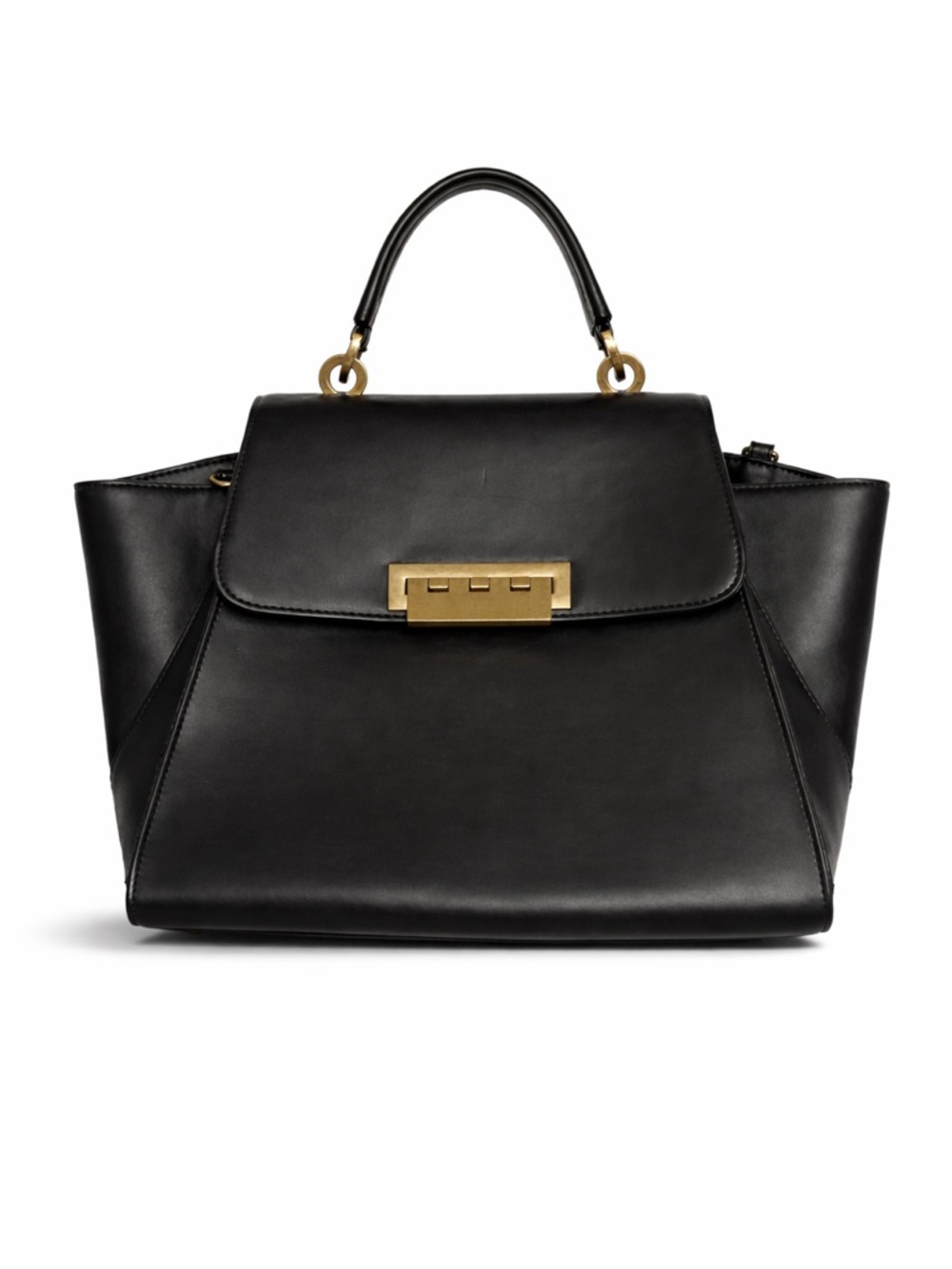ZAC Zac Posen Eartha Iconic Large Top Handle Bag - Black Leather